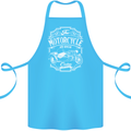 Motorcycle and Sidecar Biker Motorbike Cotton Apron 100% Organic Turquoise