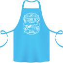 Motorcycle and Sidecar Biker Motorbike Cotton Apron 100% Organic Turquoise