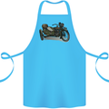 Motorcycle and Sidecar Biker Motorbike Cotton Apron 100% Organic Turquoise