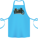 Motorcycle and Sidecar Biker Motorbike Cotton Apron 100% Organic Turquoise