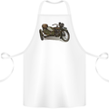 Motorcycle and Sidecar Biker Motorbike Cotton Apron 100% Organic White