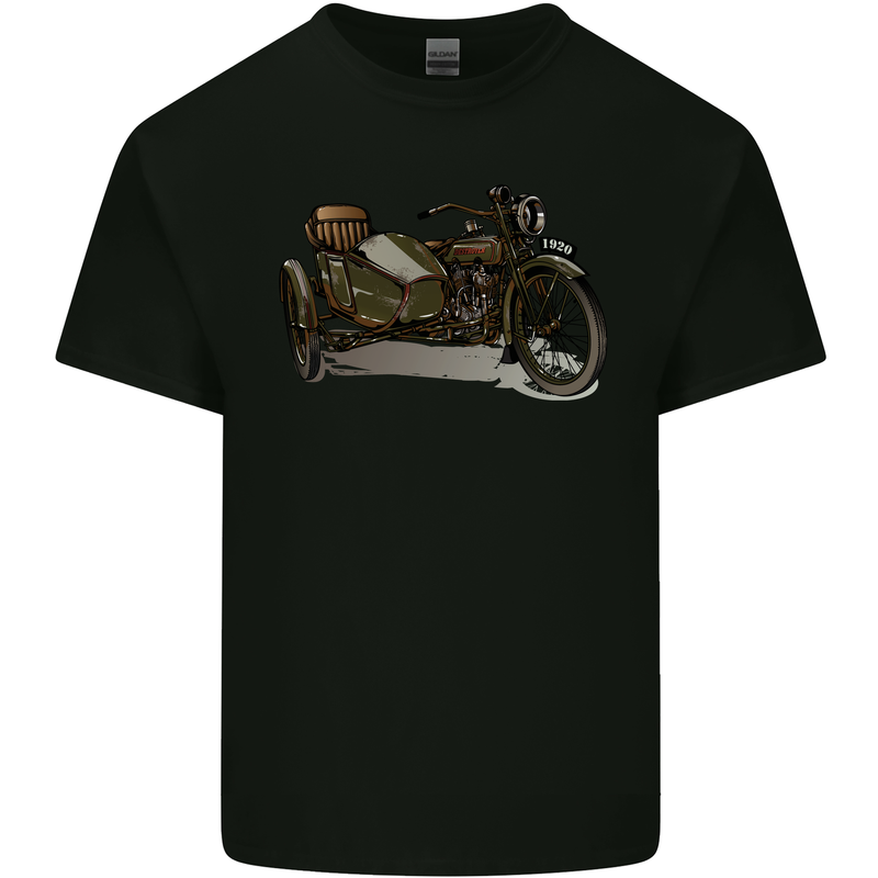 Motorcycle and Sidecar Biker Motorbike Kids T-Shirt Childrens Black