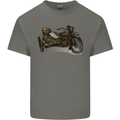 Motorcycle and Sidecar Biker Motorbike Kids T-Shirt Childrens Charcoal