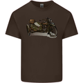 Motorcycle and Sidecar Biker Motorbike Kids T-Shirt Childrens Chocolate