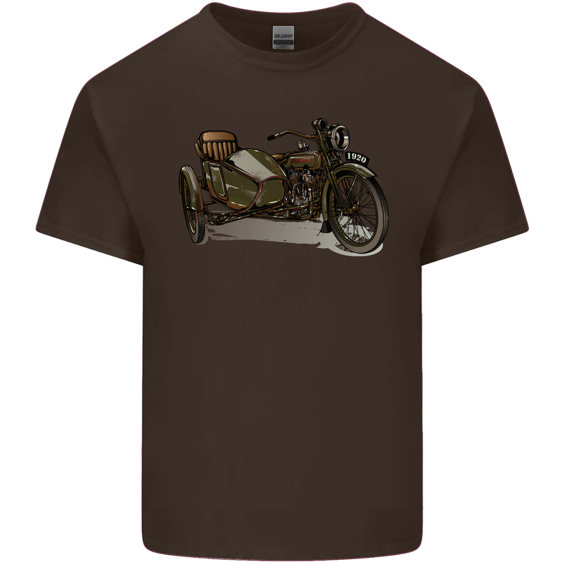 Motorcycle and Sidecar Biker Motorbike Kids T-Shirt Childrens Chocolate