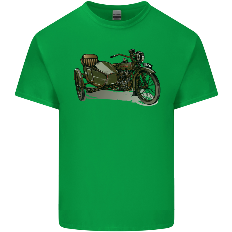 Motorcycle and Sidecar Biker Motorbike Kids T-Shirt Childrens Irish Green