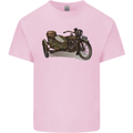 Motorcycle and Sidecar Biker Motorbike Kids T-Shirt Childrens Light Pink