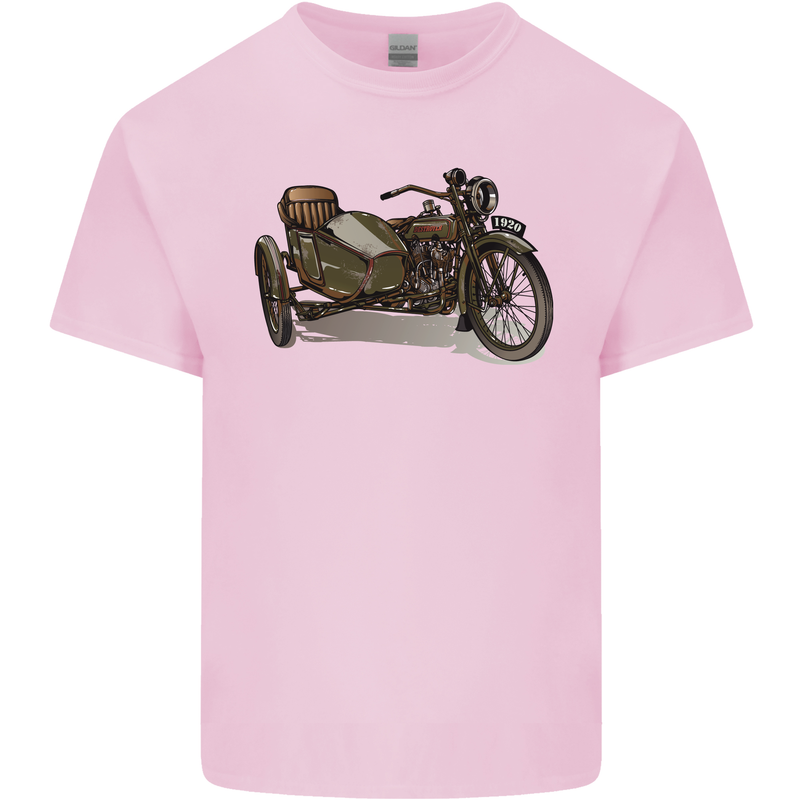 Motorcycle and Sidecar Biker Motorbike Kids T-Shirt Childrens Light Pink