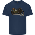 Motorcycle and Sidecar Biker Motorbike Kids T-Shirt Childrens Navy Blue
