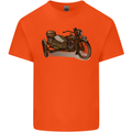 Motorcycle and Sidecar Biker Motorbike Kids T-Shirt Childrens Orange