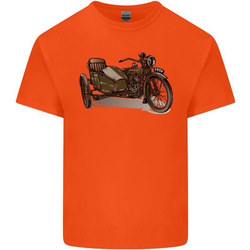 Motorcycle and Sidecar Biker Motorbike Kids T-Shirt Childrens Orange