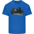 Motorcycle and Sidecar Biker Motorbike Kids T-Shirt Childrens Royal Blue