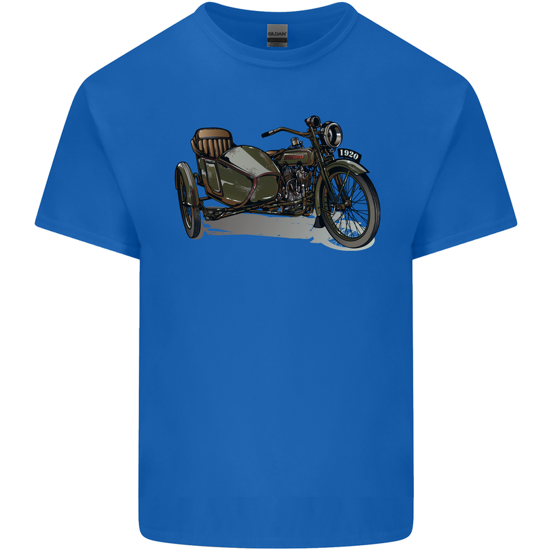 Motorcycle and Sidecar Biker Motorbike Kids T-Shirt Childrens Royal Blue