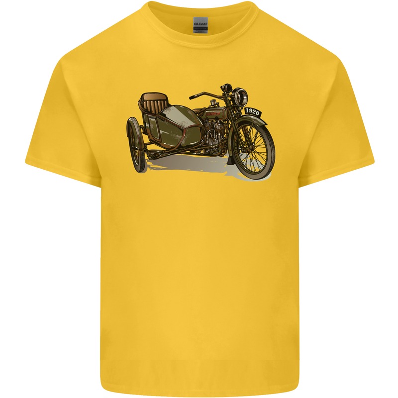 Motorcycle and Sidecar Biker Motorbike Kids T-Shirt Childrens Yellow