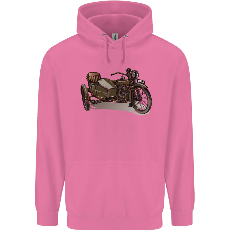 Motorcycle and Sidecar Biker Motorbike Mens 80% Cotton Hoodie Azelea