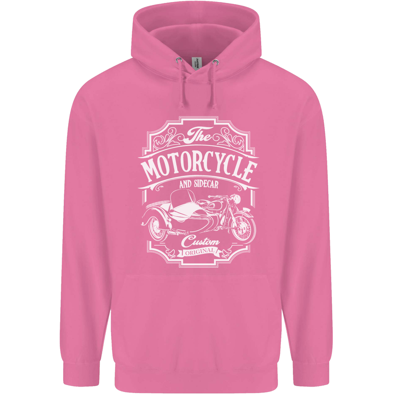 Motorcycle and Sidecar Biker Motorbike Mens 80% Cotton Hoodie Azelea