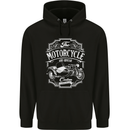 Motorcycle and Sidecar Biker Motorbike Mens 80% Cotton Hoodie Black