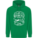 Motorcycle and Sidecar Biker Motorbike Mens 80% Cotton Hoodie Irish Green