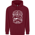 Motorcycle and Sidecar Biker Motorbike Mens 80% Cotton Hoodie Maroon