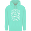 Motorcycle and Sidecar Biker Motorbike Mens 80% Cotton Hoodie Peppermint