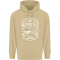 Motorcycle and Sidecar Biker Motorbike Mens 80% Cotton Hoodie Sand