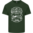 Motorcycle and Sidecar Biker Motorbike Mens Cotton T-Shirt Tee Top Forest Green
