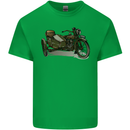 Motorcycle and Sidecar Biker Motorbike Mens Cotton T-Shirt Tee Top Irish Green
