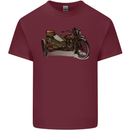 Motorcycle and Sidecar Biker Motorbike Mens Cotton T-Shirt Tee Top Maroon