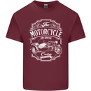 Motorcycle and Sidecar Biker Motorbike Mens Cotton T-Shirt Tee Top Maroon