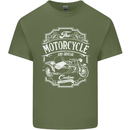 Motorcycle and Sidecar Biker Motorbike Mens Cotton T-Shirt Tee Top Military Green