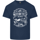Motorcycle and Sidecar Biker Motorbike Mens Cotton T-Shirt Tee Top Navy Blue