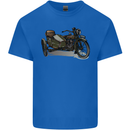 Motorcycle and Sidecar Biker Motorbike Mens Cotton T-Shirt Tee Top Royal Blue