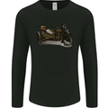 Motorcycle and Sidecar Biker Motorbike Mens Long Sleeve T-Shirt Black