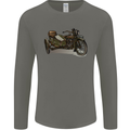Motorcycle and Sidecar Biker Motorbike Mens Long Sleeve T-Shirt Charcoal