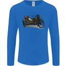 Motorcycle and Sidecar Biker Motorbike Mens Long Sleeve T-Shirt Royal Blue
