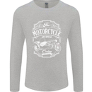 Motorcycle and Sidecar Biker Motorbike Mens Long Sleeve T-Shirt Sports Grey