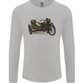 Motorcycle and Sidecar Biker Motorbike Mens Long Sleeve T-Shirt Sports Grey