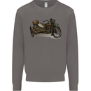 Motorcycle and Sidecar Biker Motorbike Mens Sweatshirt Jumper Charcoal