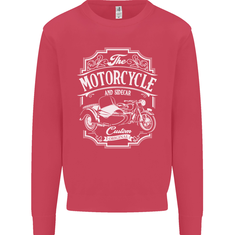 Motorcycle and Sidecar Biker Motorbike Mens Sweatshirt Jumper Heliconia