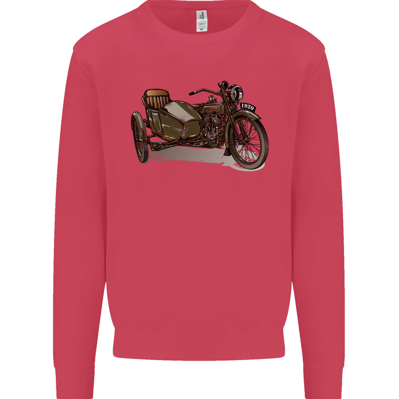 Motorcycle and Sidecar Biker Motorbike Mens Sweatshirt Jumper Heliconia