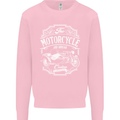 Motorcycle and Sidecar Biker Motorbike Mens Sweatshirt Jumper Light Pink