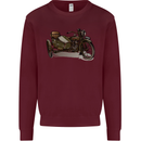 Motorcycle and Sidecar Biker Motorbike Mens Sweatshirt Jumper Maroon