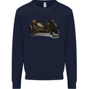 Motorcycle and Sidecar Biker Motorbike Mens Sweatshirt Jumper Navy Blue