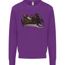 Motorcycle and Sidecar Biker Motorbike Mens Sweatshirt Jumper Purple