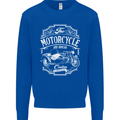 Motorcycle and Sidecar Biker Motorbike Mens Sweatshirt Jumper Royal Blue