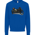 Motorcycle and Sidecar Biker Motorbike Mens Sweatshirt Jumper Royal Blue