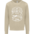 Motorcycle and Sidecar Biker Motorbike Mens Sweatshirt Jumper Sand