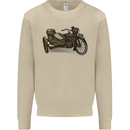 Motorcycle and Sidecar Biker Motorbike Mens Sweatshirt Jumper Sand
