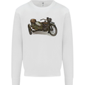 Motorcycle and Sidecar Biker Motorbike Mens Sweatshirt Jumper White