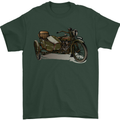 Motorcycle and Sidecar Biker Motorbike Mens T-Shirt Cotton Gildan Forest Green